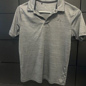 Under Armour Boys Heather Gray Polo